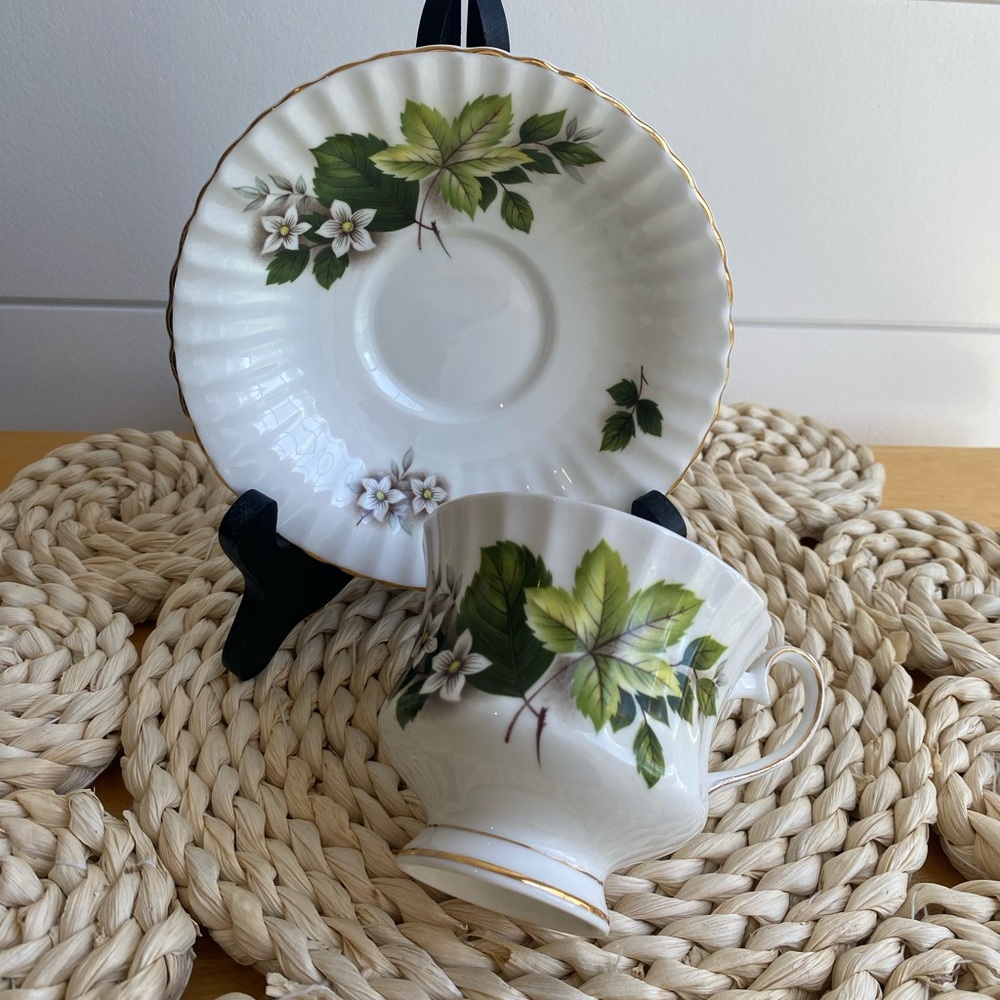 Vintage Grosvenor Spring Song Bone China Tea Cup and Saucer by Jackson & Gosling